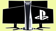 Best PS5 monitor: a PS5 in front of mystery monitors