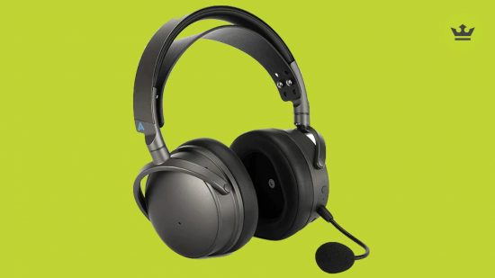 Best PS5 wireless headsets: Audeze Maxwell in front of a lime-green background