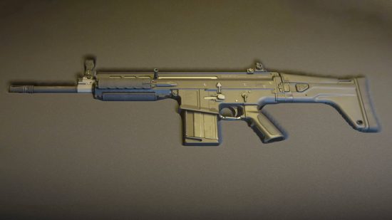 Best Warzone guns: The TAQ-V battle rifle inside a grey weapon case.