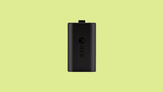 Best Xbox controller chargers: Xbox Rechargeable Battery pack in front of a green background