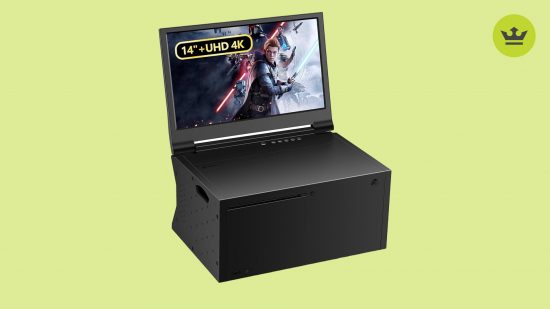 Best Xbox Series X monitors: G-STORY Portable Monitor for Xbox Series X in front of a green background