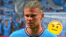 FC 24 free Haaland founders: an image of Erling with the eyebrow raised emoji