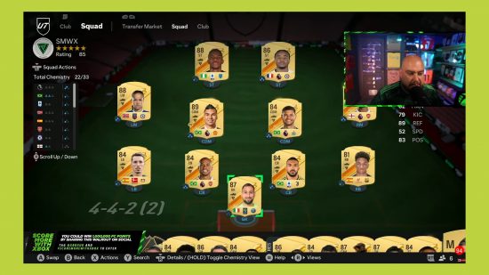 FC 24 pack odds Bateson87: an image of the FUT team the streamer put together