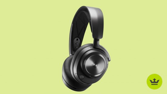 Gaming headset best mic: The SteelSeries Arctis Nova Pro Wireless headset with the mic retracted.