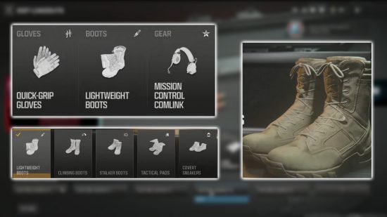 Modern Warfare 3 gear vests gloves boots