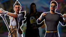 Mortal Kombat 1 can't access content offline: Ashrah, Johhny, and Shang Tsung from MK1