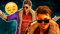 Mortal Kombat 1 Johnny Cage Jean-Claude Van Damme store: an image of the character and a sad emoji
