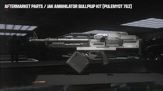 MW3 Aftermarket Parts: The JAK Annihilator Bullpup Kit for the Pulemyot 762 LMG.
