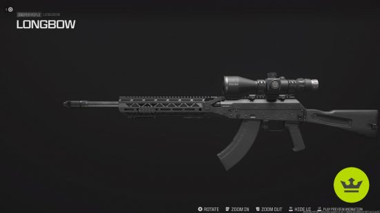 MW3 guns: An image of the Longbow sniper rifle.