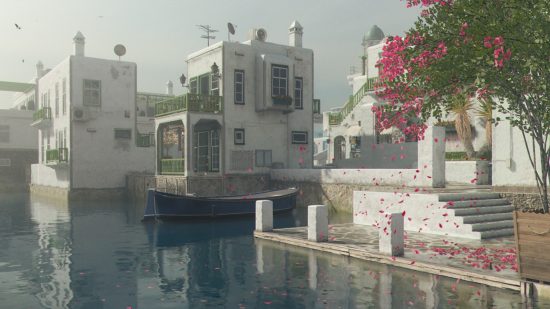 MW3 Season 1 release date: The Greece map, showing several buildings and a rowboat for a scenic view of this seafront town.