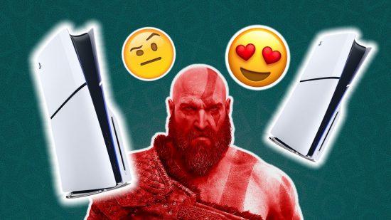 PS5 slim model: an image of Kratos from GOW Ragnarok and the new PS5