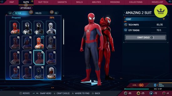 Spider-Man 2 PS5 suits: Amazing 2 Suit in Spider-Man 2 PS5
