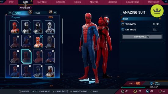 Spider-Man 2 PS5 suits: Amazing Suit in Spider-Man 2 PS5
