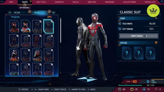 Spider-Man 2 PS5 suits: Classic Suit in Spider-Man 2 PS5