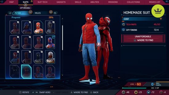 Spider-Man 2 PS5 suits: Homemade Suit in Spider-Man 2 PS5