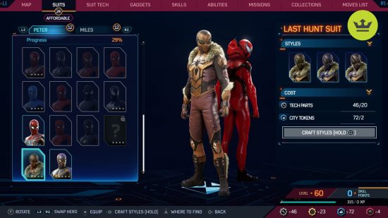 Spider-Man 2 PS5 suits: Last Hunt Suit in Spider-Man 2 PS5