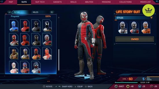 Spider-Man 2 PS5 suits: Life Story Suit for Peter in Spider-Man 2 PS5