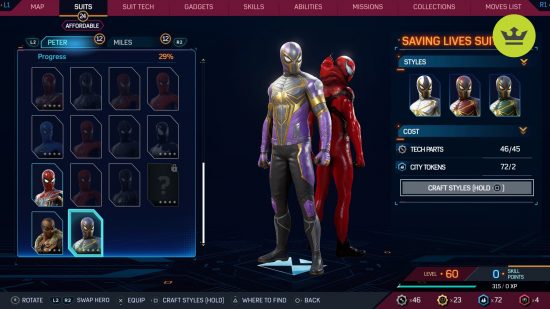 Spider-Man 2 PS5 suits: Saving Lives Suit in Spider-Man 2 PS5
