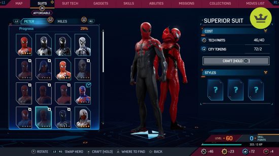 Spider-Man 2 PS5 suits: Superior Suit in Spider-Man 2 PS5
