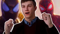 Spider-Man 2 sales PS5 day one: an image of Peter Parker cheering from the PS5 game