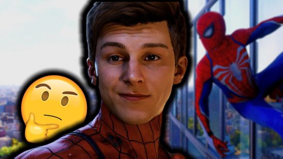 Spider-Man 2 reviews roundup: an image of Peter Parker and a thinking emoji