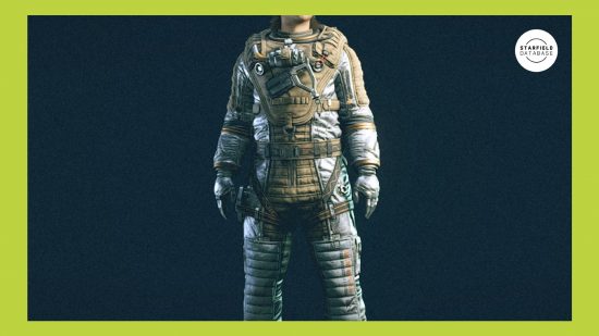 Starfield Advanced Old Earth spacesuit: an image of the spacesuit from StarfieldDB