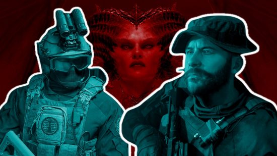Warzone Lilith operator bundle, an image of the Diablo 4 demon and Captain Price