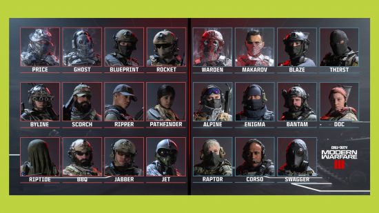 Warzone new MW3 operators: an image of all the new characters coming to Call of Duty