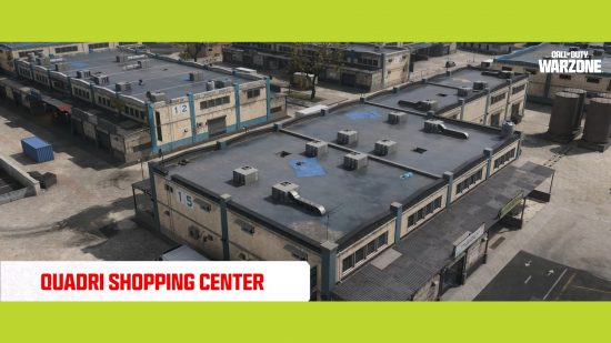 Warzone Urzikstan new map: A high-angle image of Quadri Shopping Center.