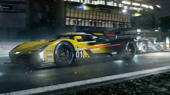 Xbox exclusives: Cars racing on a track in Forza Motorsport 