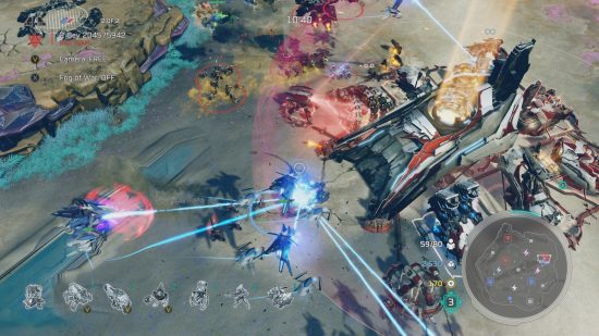 Xbox Game Pass Core games: A group of units in Halo Wars 2 fighting on a beach.