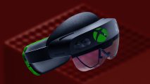 Xbox VR: HoloLens with green back and Xbox logo on the front
