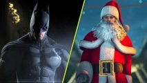 Best Christmas Video Games On Console 2024: An image of Batman from Arkham Origins and Agent 47 from Hitman.