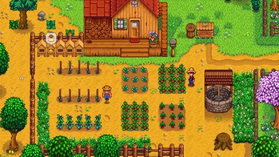 Best games: A starting farm setup in Stardew Valley