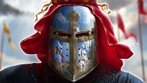 Best strategy games: A knight in a helmet with red feathers coming out of the top looks menacing
