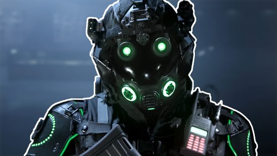 Call of Duty MW3 SBMM: a soldier wearing a mask and night vision goggles with green lighting