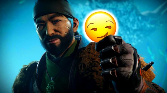 Destiny 2 Starter Pack removed: an image of the Drifter holding a smirking emoji