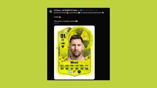 FC 24 Radioactive leaks: a fan made player item for Messi