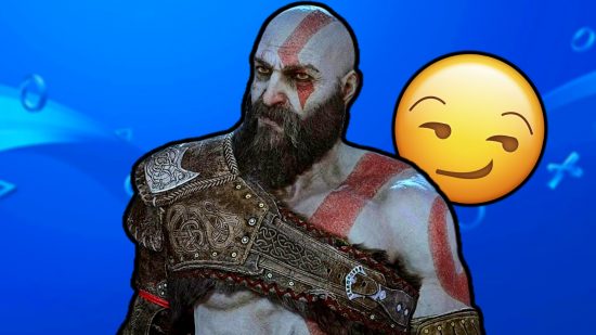 God of War Ragnarok leaks DLC The Game Awards: Kratos smiling with a smirk emoji