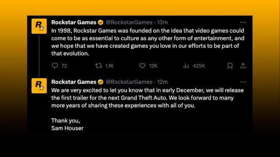 GTA 6 reveal trailer announcement