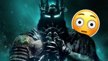 Lords of the Fallen no weapon level one run: an image of a knight with a shocked emoji