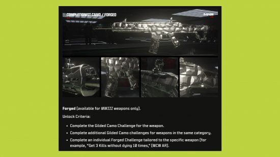 MW3 mastery camo challenges longshot kills: an image of the camo challenges mentioned above