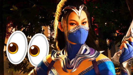 Mortal Kombat 1 Halloween Fatality free bundle: Kitana with some side eye emojis