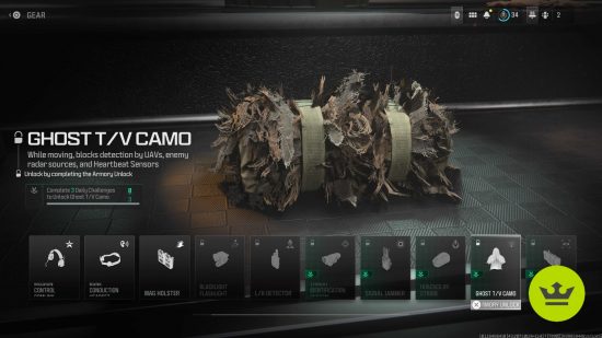 MW3 meta: The Ghost T/V Camo in the Vest page.