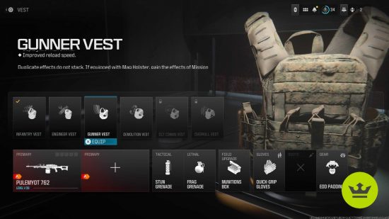 MW3 meta: The Gunner Vest in the Vest page.