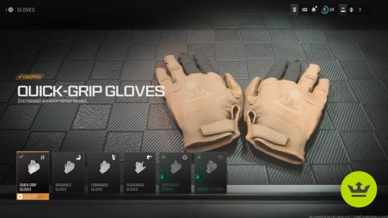 MW3 meta: The Quick-Grip Gloves in the gear menu.
