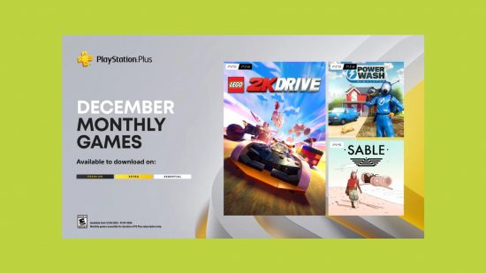 PS Plus December 2023 free games: an image of all three games available as listed above