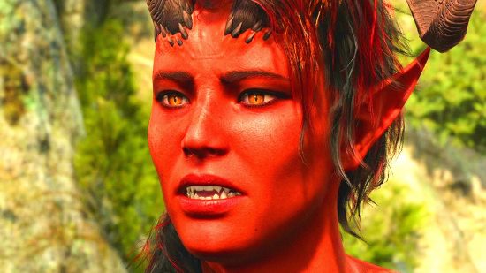 Baldur's Gate 3 Character Creator time spent Xbox PS5: an image of Karlach looking shocked