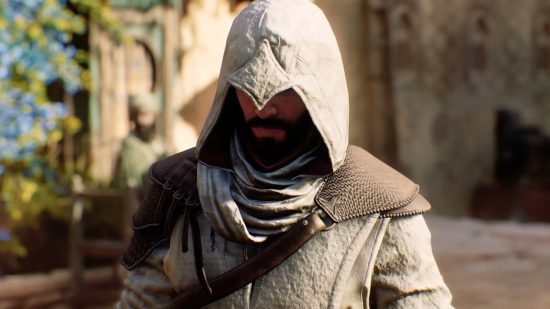 Best PS4 games: a hooded figure with a dark brown beard