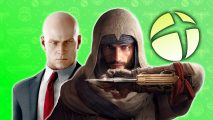 Best Xbox One Games: an image of Bassim from Assassin's Creed Mirage and Agent 47 from Hitman 3.